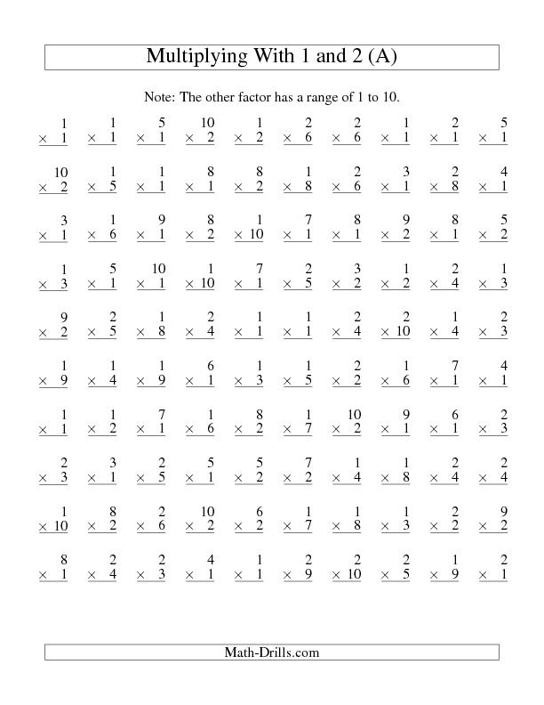 Timed Multiplication Worksheets 3's