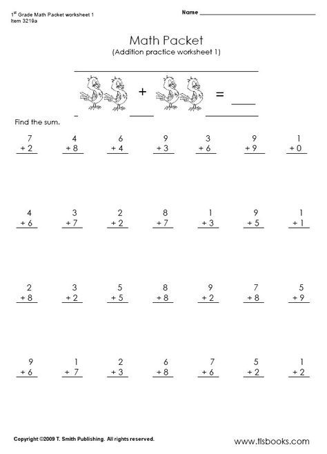 Math Practice Worksheets First Grade