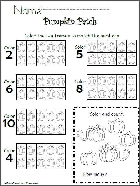 Ten Frame Worksheets 1-10