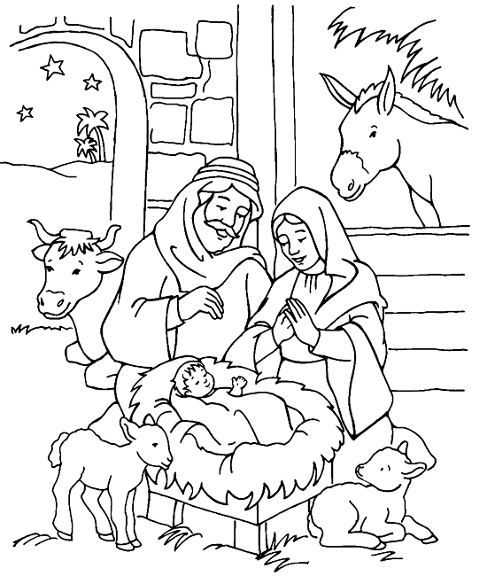 Nativity Coloring Page