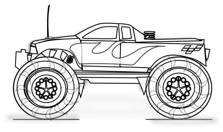 Monster Truck Coloring Pages Simple