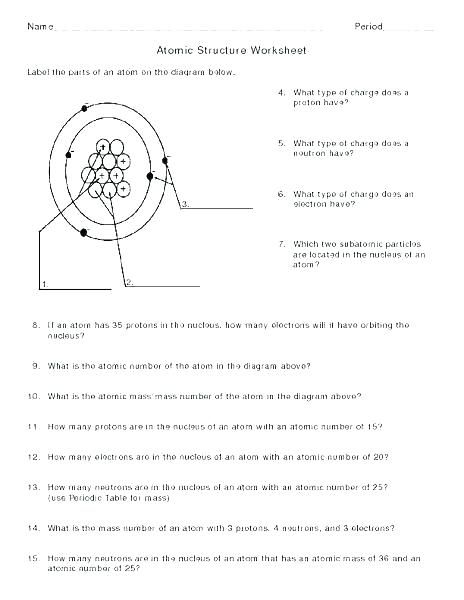 7th Grade Science Worksheets Atoms