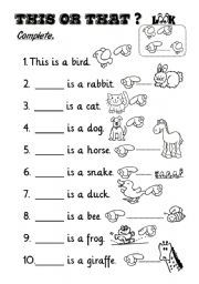 This And That Worksheet For Kids