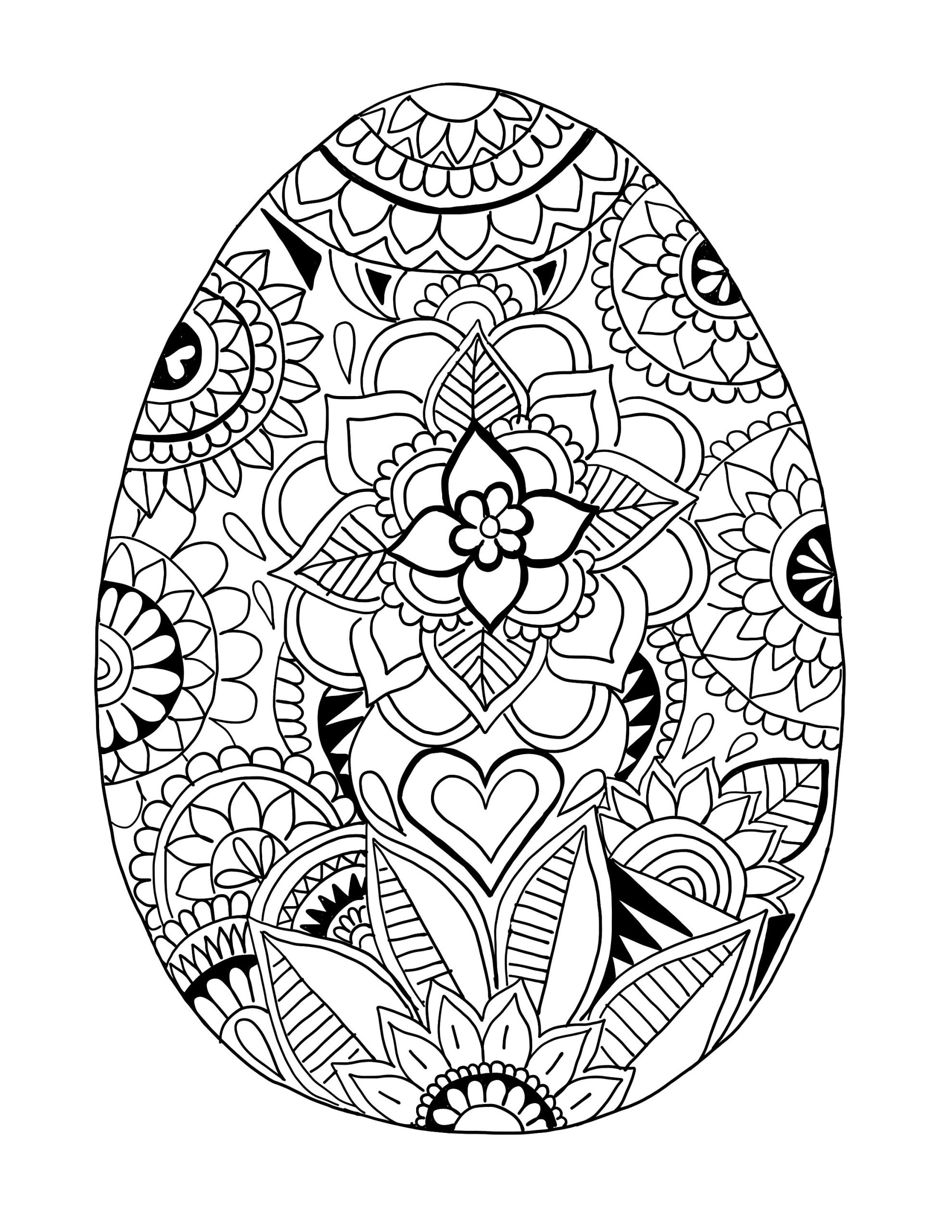 Detailed Easter Egg Coloring Pages