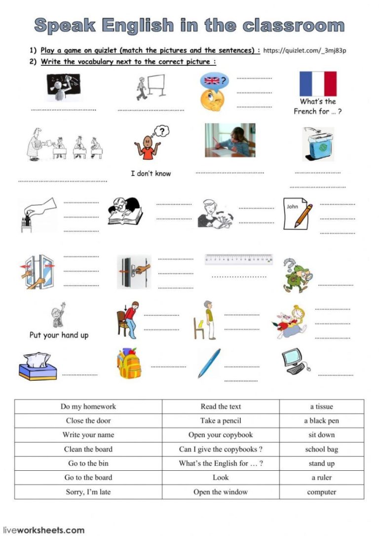 Language Worksheets Pdf