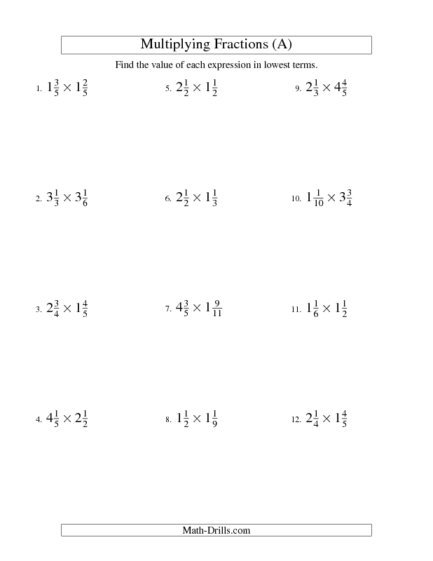 Dividing Mixed Numbers Worksheet Pdf