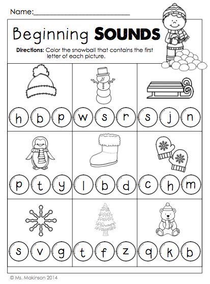 Winter Worksheets For Toddlers