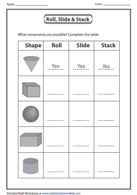 Shapes Worksheets Pdf