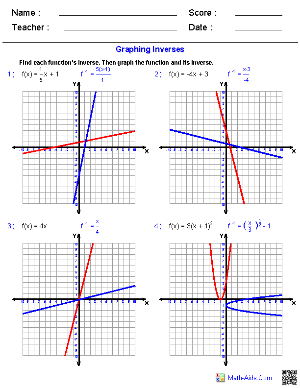 Algebra 2 Graphing Exponential Functions Worksheet