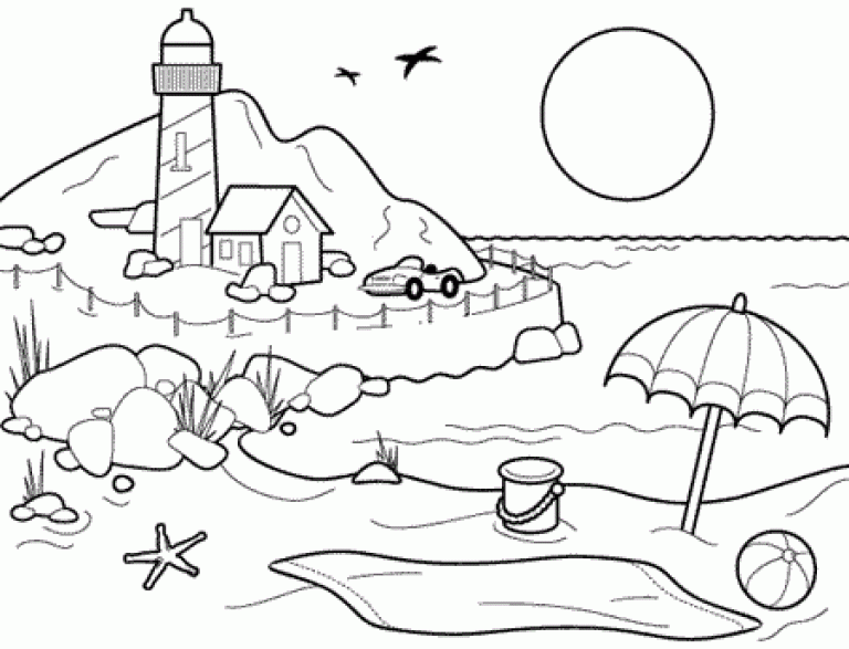 Beach Coloring Pages