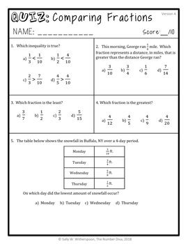 Ordering Fractions Worksheet With Answers