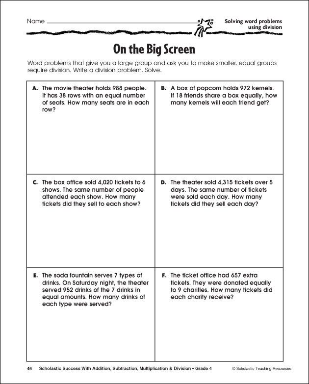 Division With Remainders Worksheet Word Problems