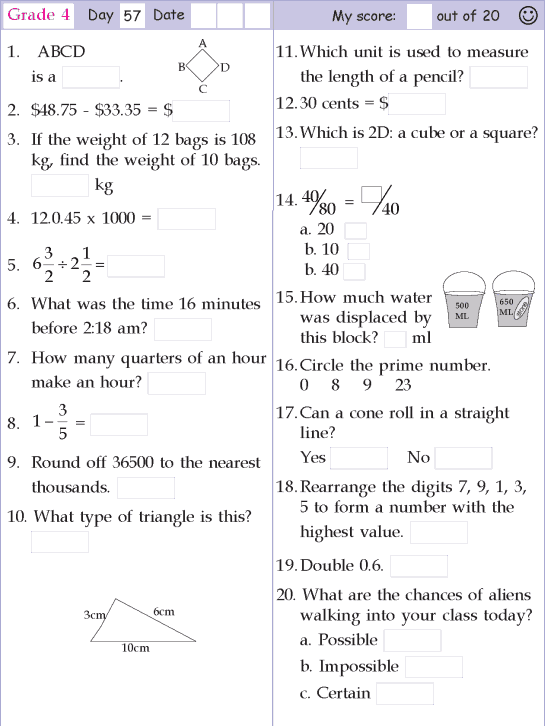 Mental Maths For Class 4