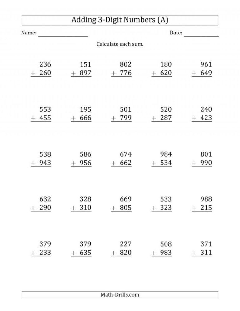 3 Digit Subtraction With Regrouping Worksheets 2nd Grade