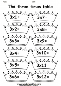 4 Times Table Worksheet Fun