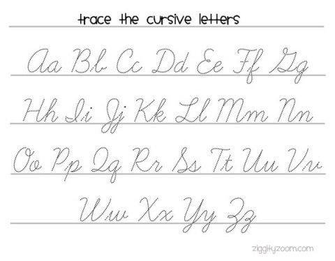 Cursive Alphabet Printable Chart