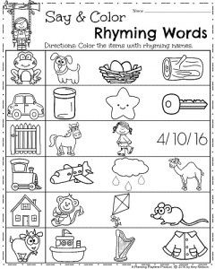 Activity Sheets For Kindergarten