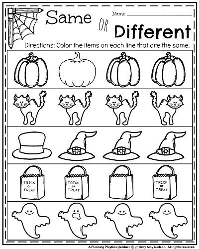 Halloween Worksheets For Kindergarten