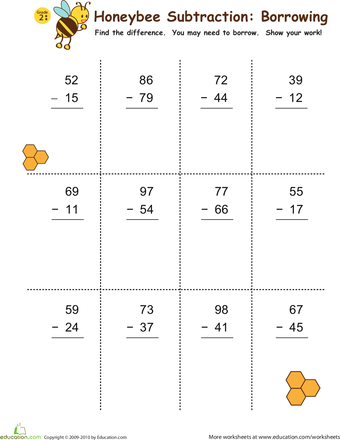 2 Digit Subtraction With Regrouping Worksheets 2nd Grade