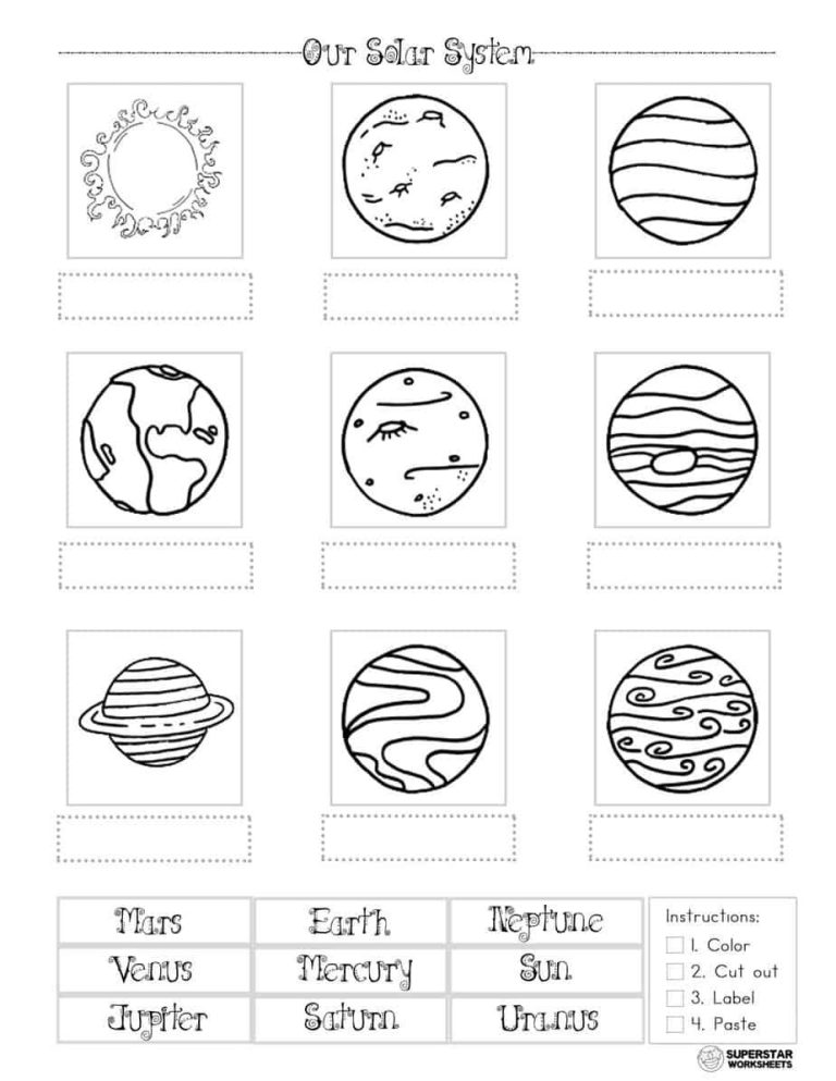 Solar System Worksheets Free