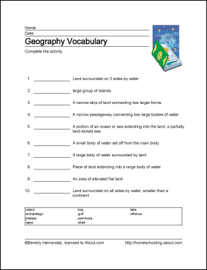 Geography Worksheets