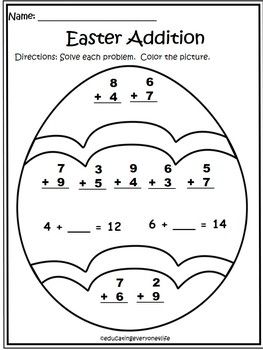 Easter Math Worksheets