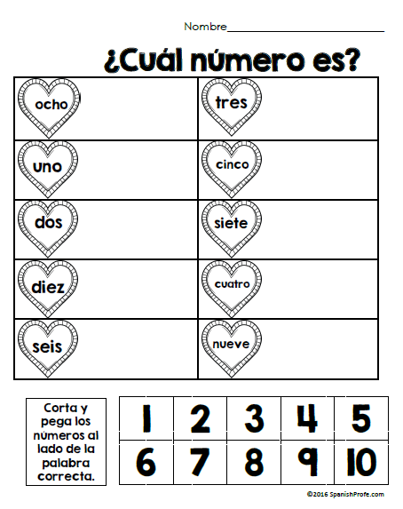 Spanish Worksheets For Kindergarten