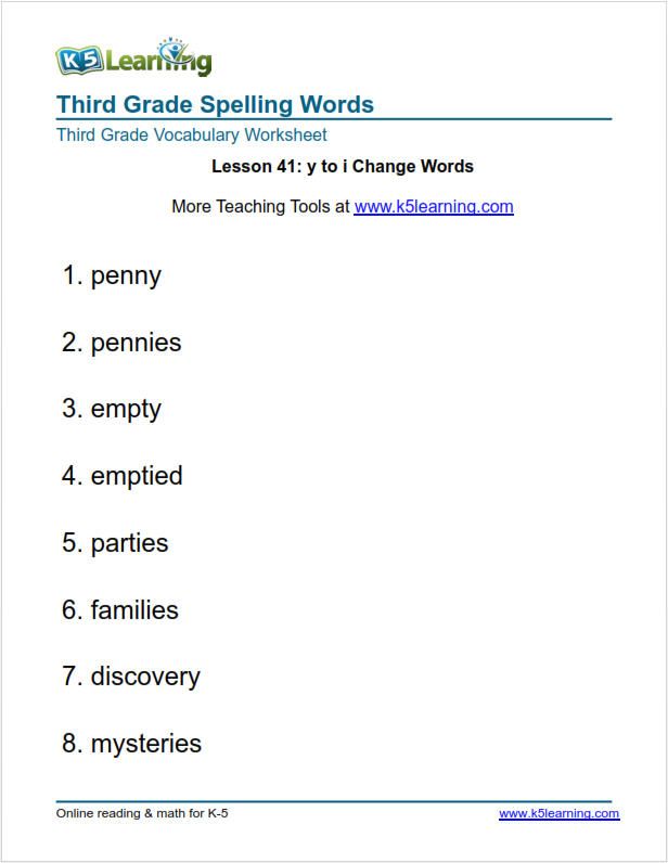 Vocabulary Worksheets 3rd Grade