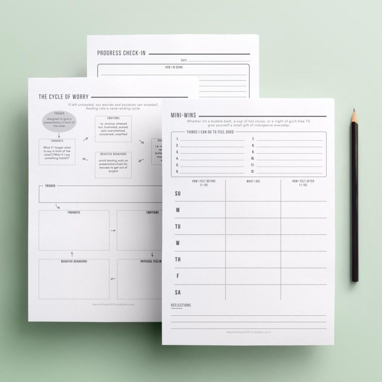 Free Printable Mental Health Worksheets