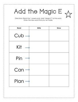 Magic E Worksheets Pdf