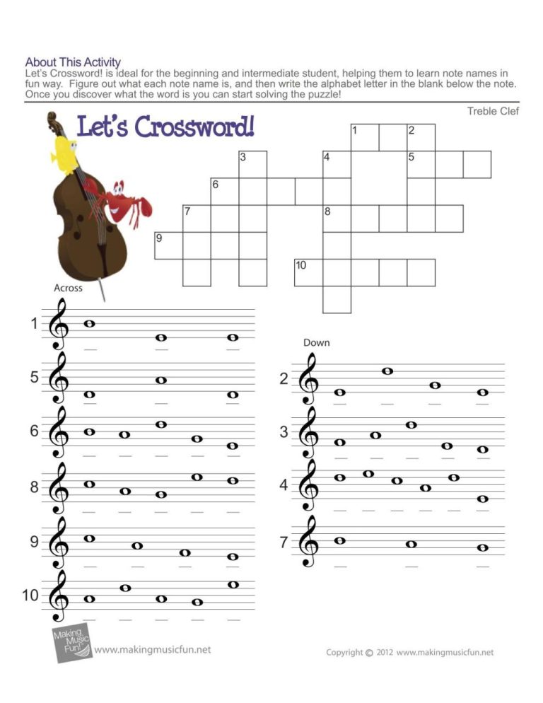 Music Theory Worksheets Treble Clef