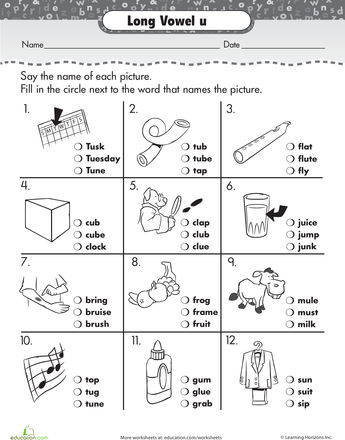 Long Vowel Sounds Worksheets 4th Grade