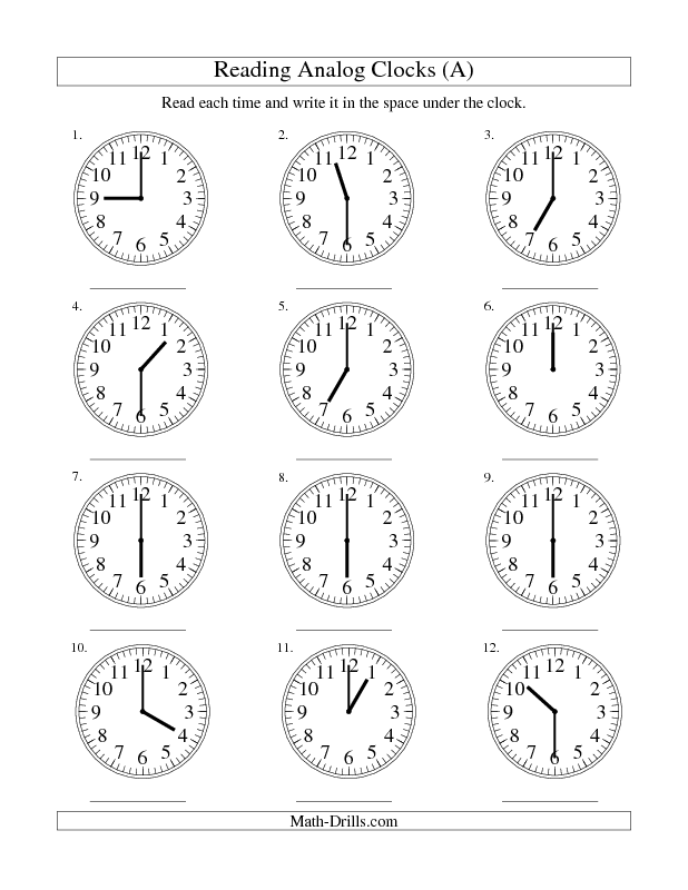 Telling Time Worksheets 15 Minute Intervals