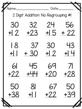 Two Digit Addition Worksheets