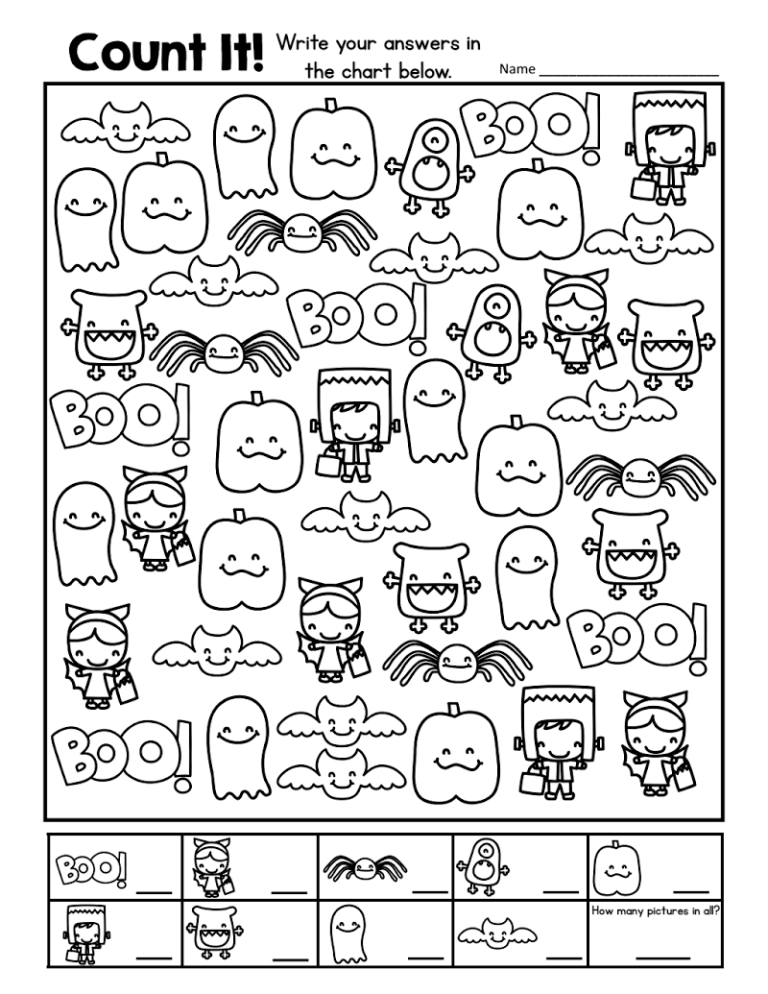 Halloween Worksheets Kindergarten Pdf