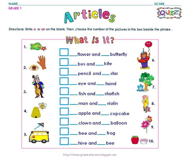 English Worksheet For Class 1 With Answer