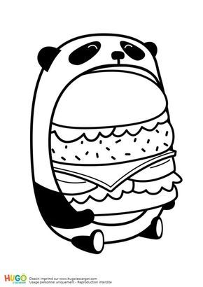 Panda Coloring Pages Kawaii