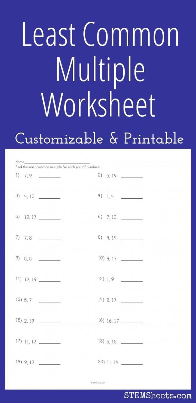 Printable Least Common Denominator Worksheet