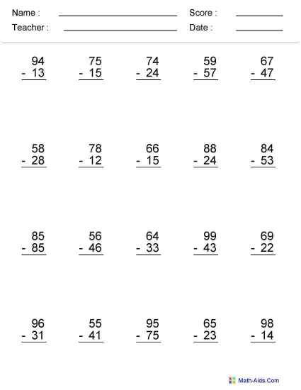 6th Grade Math Worksheets Division