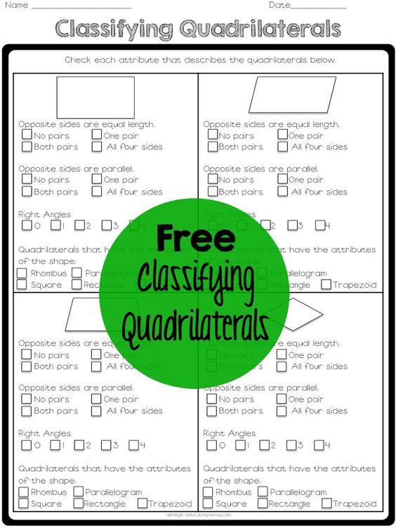 Classifying Quadrilaterals Worksheet Answers