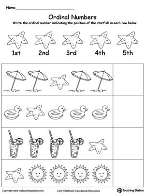 Ordinal Numbers Worksheet Grade 1