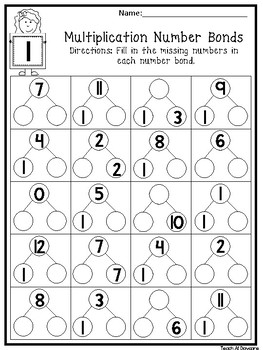 Number Bonds Worksheets