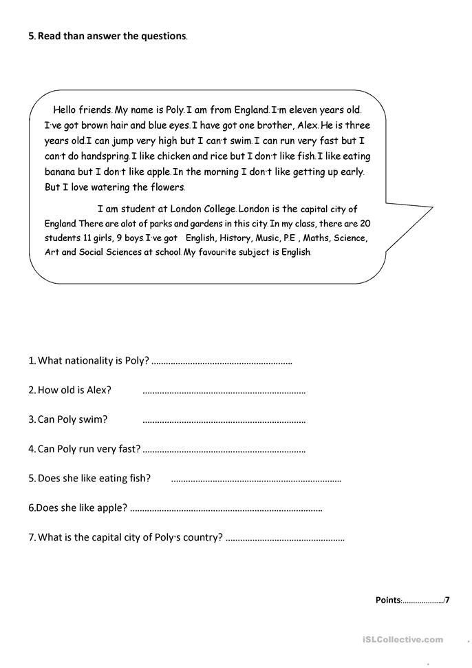 English Worksheet For Class 1 Noun