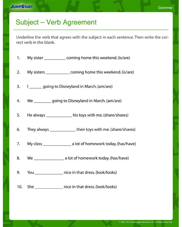 Verbs Worksheets For Grade 3