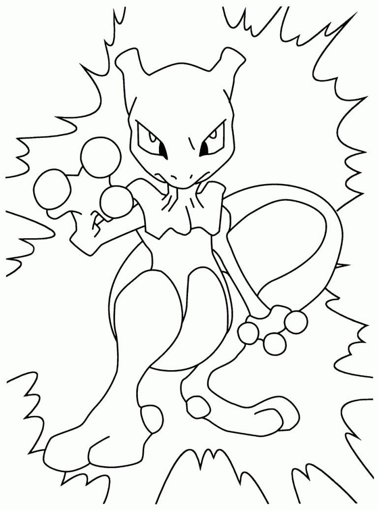 Mewtwo Coloring Page