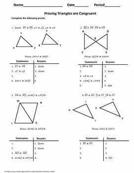 Geometry Proving Triangles Congruent Worksheet