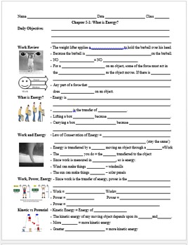 Work And Power Worksheet