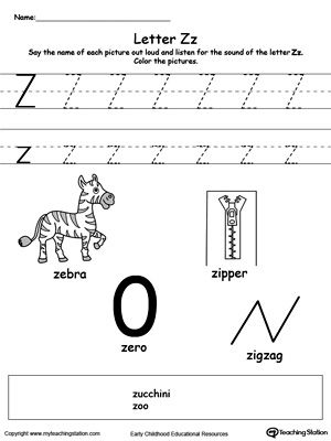 Letter Z Worksheets For Preschool