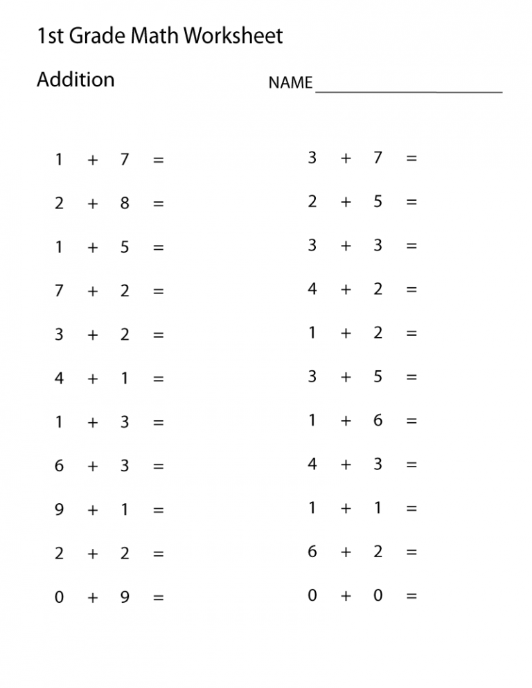 First Grade Math Problems For 1st Graders