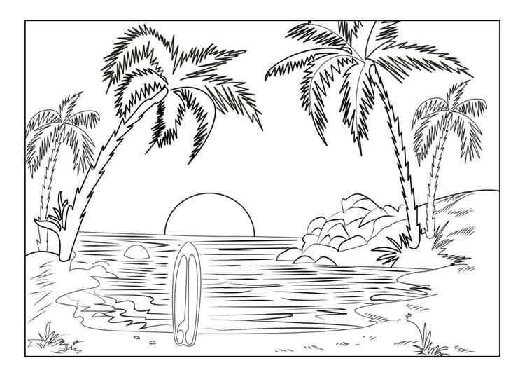 Sunset Coloring Pages